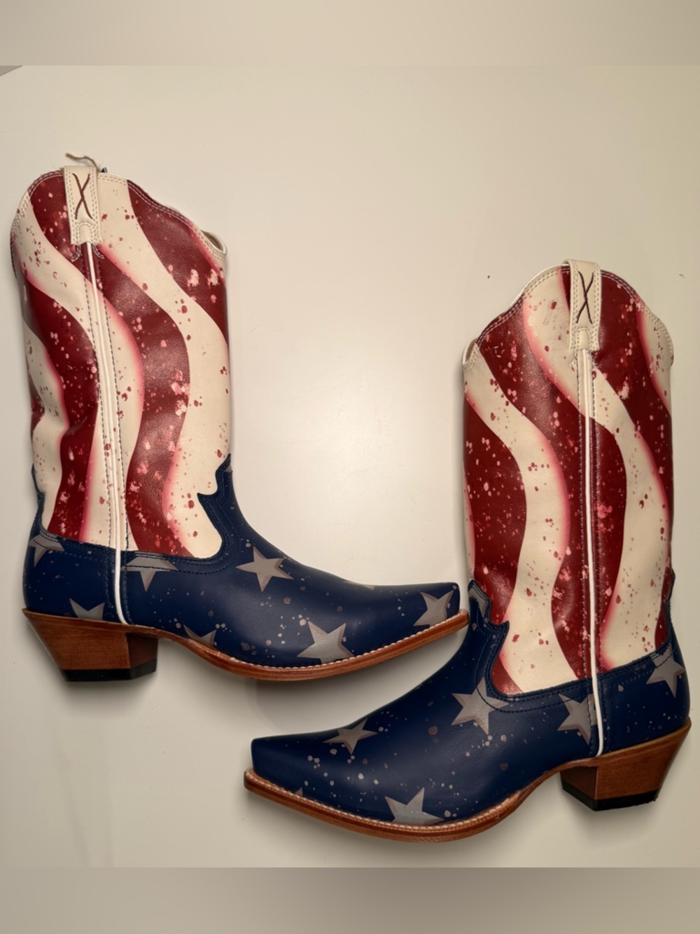 Twisted X Women's Steppin' Out Western Boots American Flag Snip Toe Size 10B USA - Picture 7 of 16